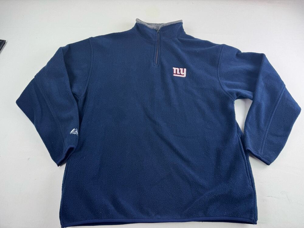 Vintage New York Giants Majestic Men’s L Navy 1/4 Zip Fleece Pullover NFL